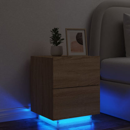 Nachttisch mit LED-Leuchten Sonoma Eiche Holzwerkstoff - Pazzar.ch