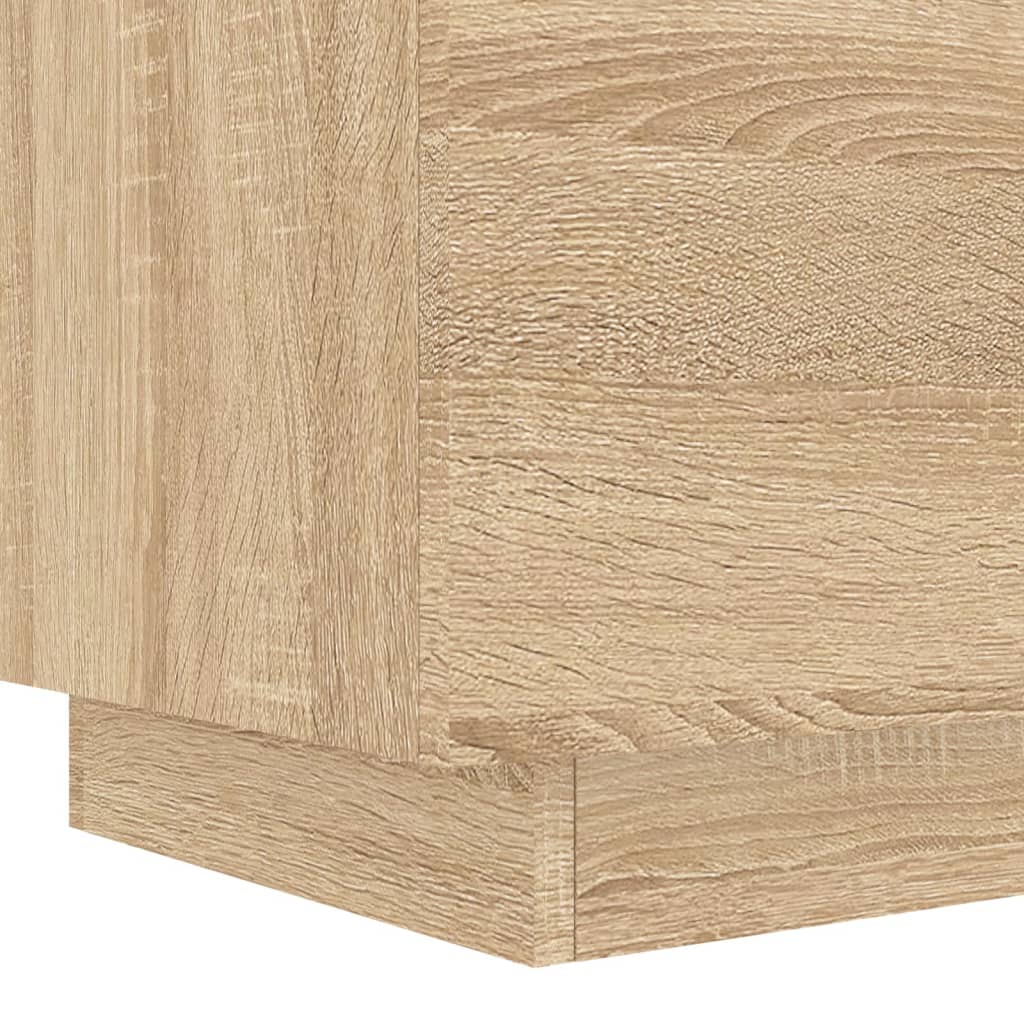 Nachttische mit LED-Leuchten 2 Stk. Sonoma Eiche Holzwerkstoff - Pazzar.ch