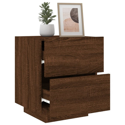 Nachttische mit LED-Leuchten 2 Stk. Braun Eiche Holzwerkstoff - Pazzar.ch