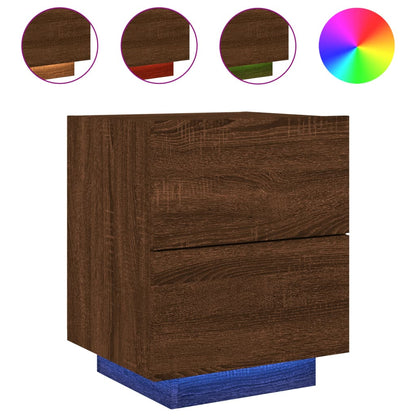 Nachttische mit LED-Leuchten 2 Stk. Braun Eiche Holzwerkstoff - Pazzar.ch