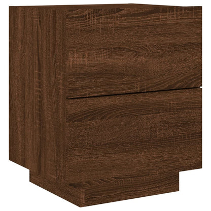 Nachttische mit LED-Leuchten 2 Stk. Braun Eiche Holzwerkstoff - Pazzar.ch