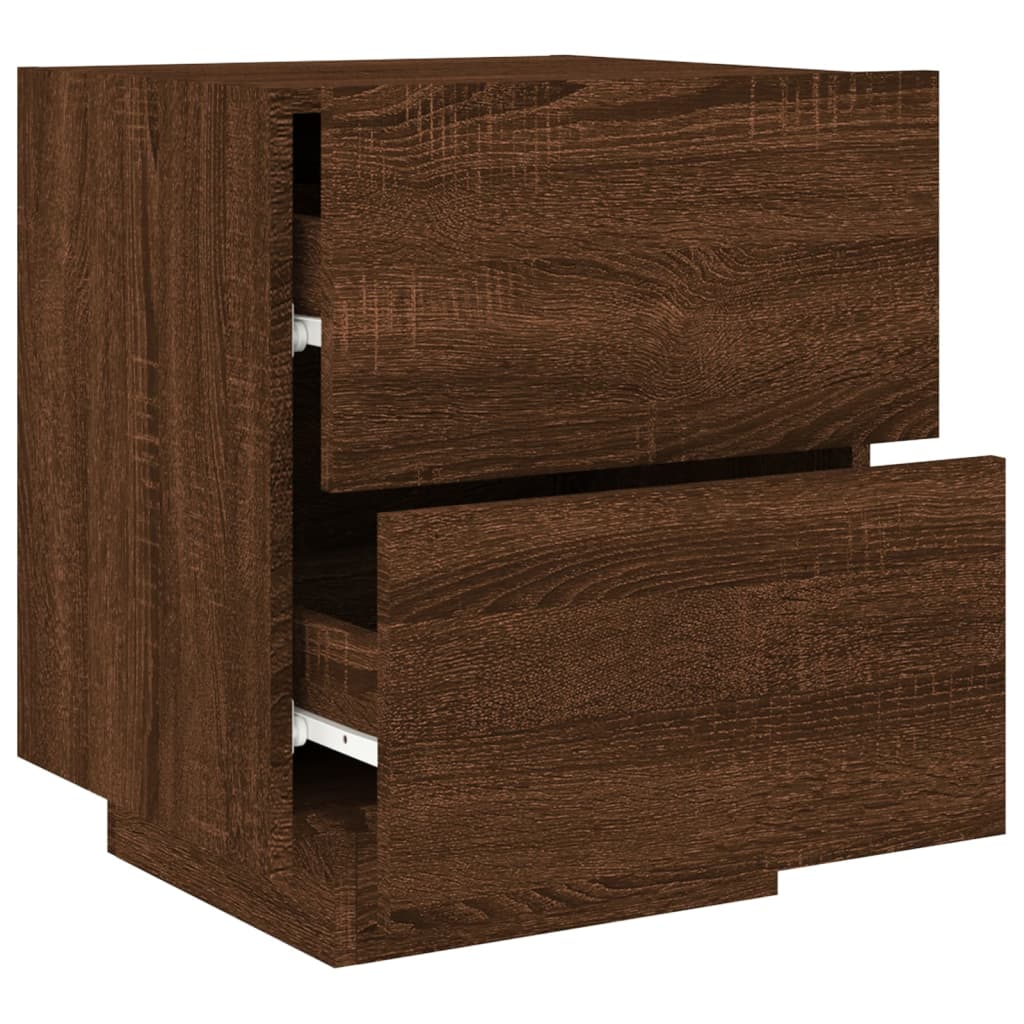 Nachttische mit LED-Leuchten 2 Stk. Braun Eiche Holzwerkstoff - Pazzar.ch