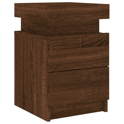 Nachttische mit LED-Leuchten 2Stk. Braun Eiche-Optik 35x39x55cm - Pazzar.ch