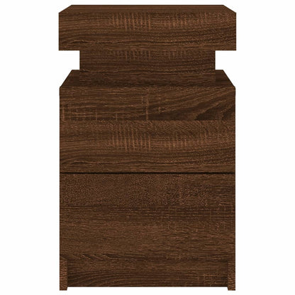 Nachttische mit LED-Leuchten 2Stk. Braun Eiche-Optik 35x39x55cm - Pazzar.ch