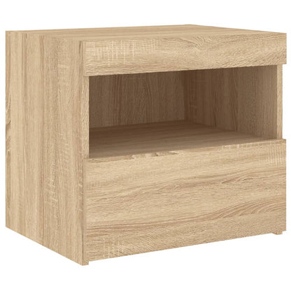 Nachttische mit LED-Leuchten 2 Stk. Sonoma Eiche 50x40x45 cm - Pazzar.ch