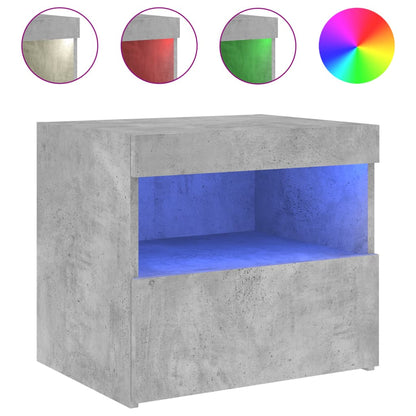 Nachttisch mit LED-Leuchten Betongrau 50x40x45 cm - Pazzar.ch