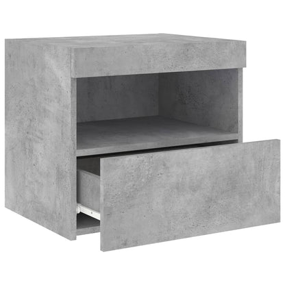 Nachttisch mit LED-Leuchten Betongrau 50x40x45 cm - Pazzar.ch