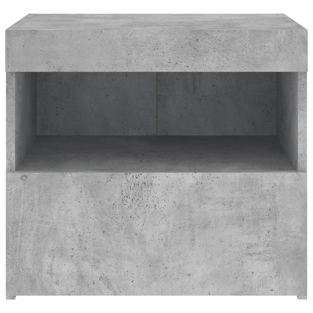 Nachttisch mit LED-Leuchten Betongrau 50x40x45 cm - Pazzar.ch
