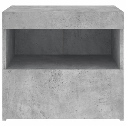 Nachttisch mit LED-Leuchten Betongrau 50x40x45 cm - Pazzar.ch