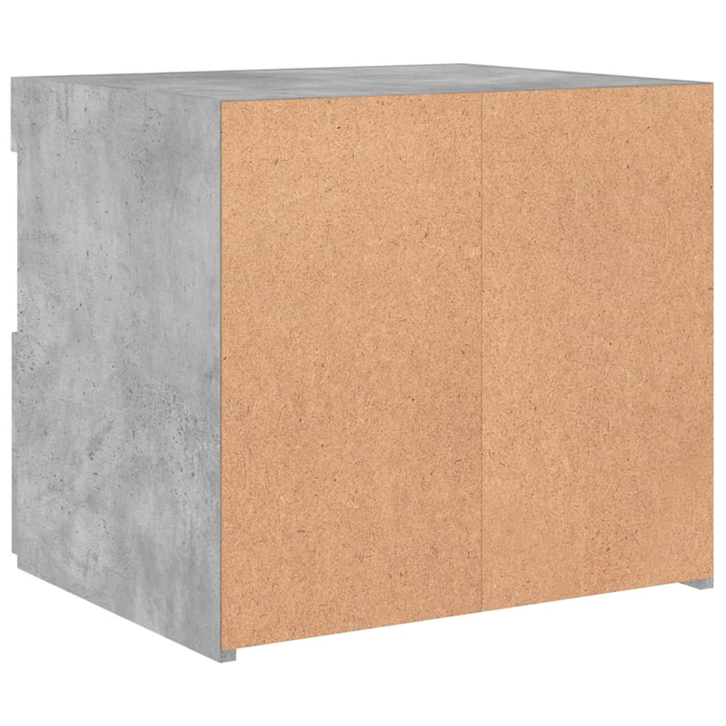 Nachttisch mit LED-Leuchten Betongrau 50x40x45 cm - Pazzar.ch