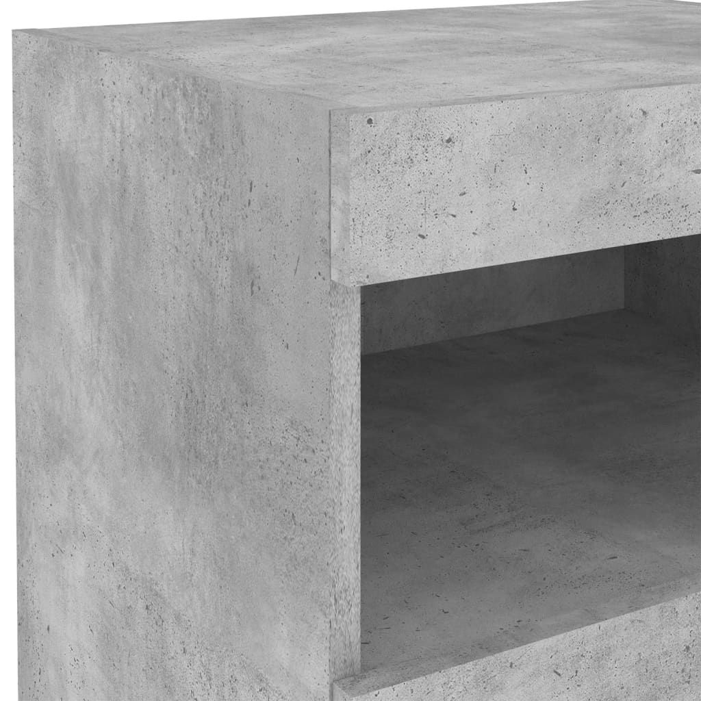 Nachttisch mit LED-Leuchten Betongrau 50x40x45 cm - Pazzar.ch