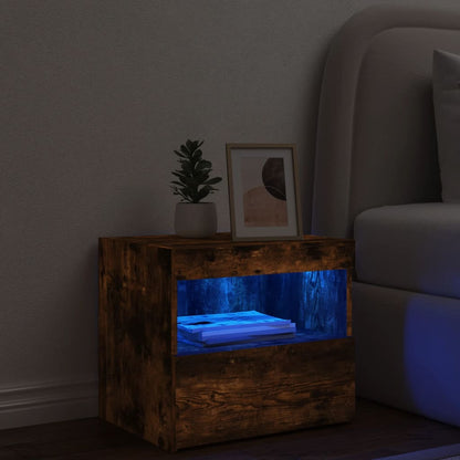 Nachttisch mit LED-Leuchten Räuchereiche 50x40x45 cm - Pazzar.ch