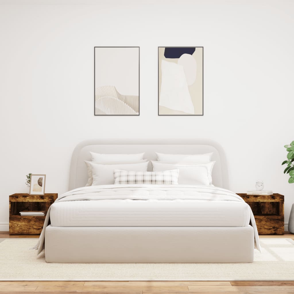 Nachttische mit LED-Leuchten 2 Stk. Räuchereiche 50x40x45 cm - Pazzar.ch