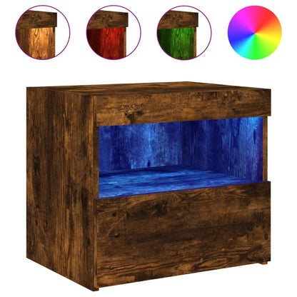 Nachttische mit LED-Leuchten 2 Stk. Räuchereiche 50x40x45 cm - Pazzar.ch