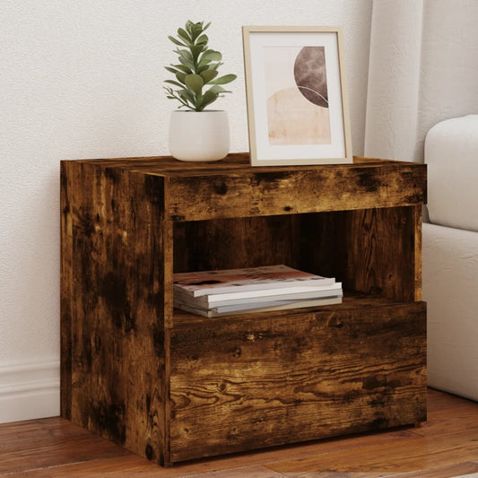 Nachttische mit LED-Leuchten 2 Stk. Räuchereiche 50x40x45 cm - Pazzar.ch