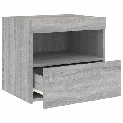 Nachttische mit LED-Leuchten 2 Stk. Grau Sonoma 50x40x45 cm - Pazzar.ch