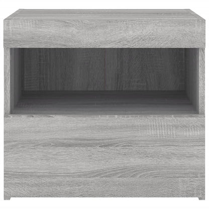 Nachttische mit LED-Leuchten 2 Stk. Grau Sonoma 50x40x45 cm - Pazzar.ch