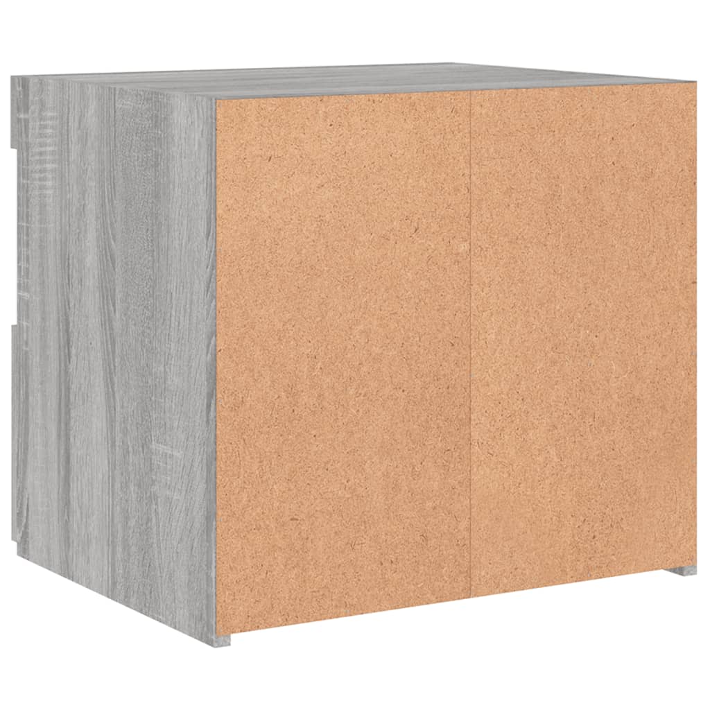 Nachttische mit LED-Leuchten 2 Stk. Grau Sonoma 50x40x45 cm - Pazzar.ch
