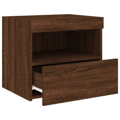 Nachttische mit LED-Leuchten 2 Stk. Braun Eiche 50x40x45 cm - Pazzar.ch