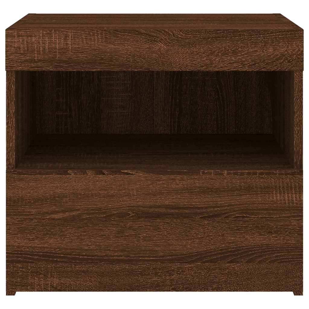 Nachttische mit LED-Leuchten 2 Stk. Braun Eiche 50x40x45 cm - Pazzar.ch
