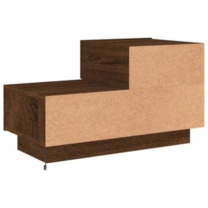 Nachttisch mit LED-Leuchten Braun Eichen-Optik 70x36x40,5 cm - Pazzar.ch