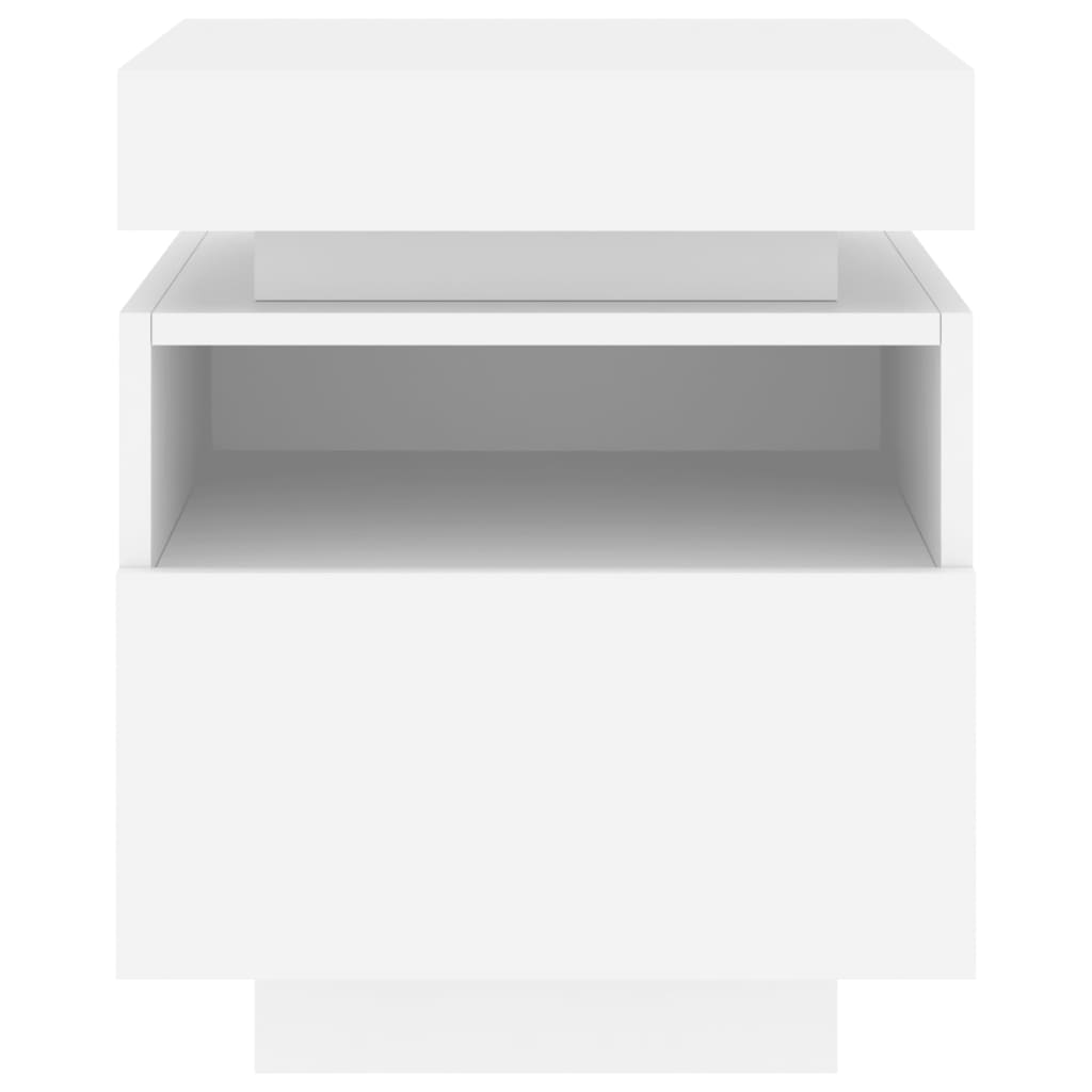 Nachttische mit LED-Leuchten 2 Stk. Weiß 40x39x48,5 cm - Pazzar.ch
