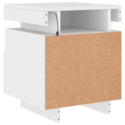 Nachttische mit LED-Leuchten 2 Stk. Weiß 40x39x48,5 cm - Pazzar.ch