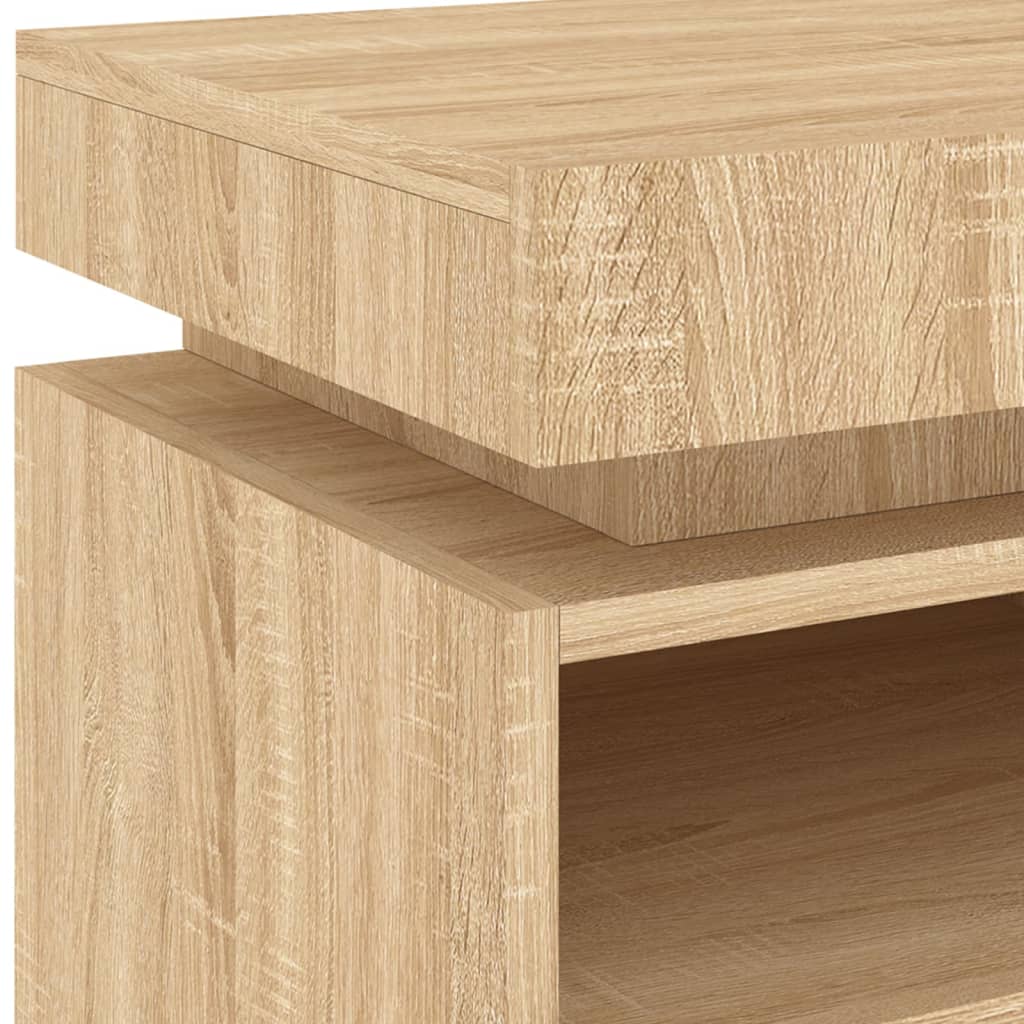 Nachttische mit LED-Leuchten 2 Stk. Sonoma Eiche 40x39x48,5 cm - Pazzar.ch