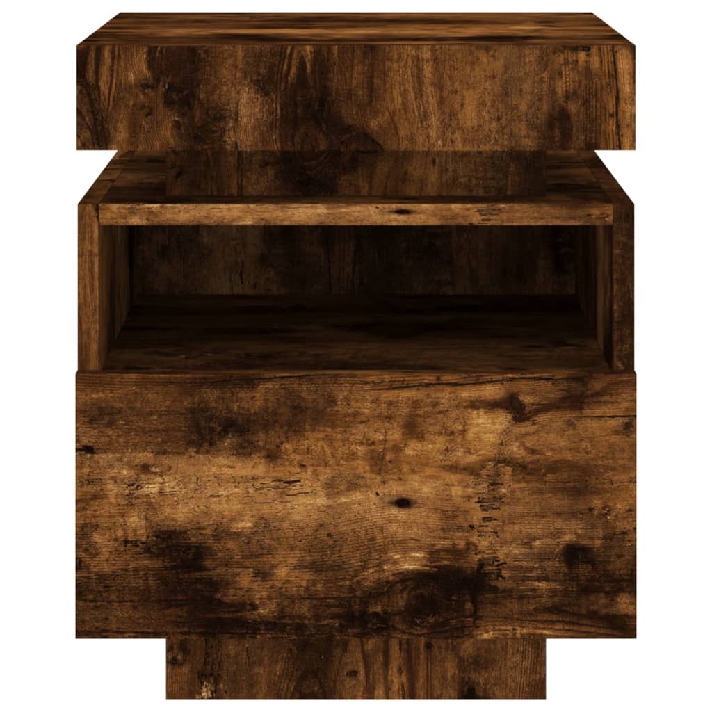 Nachttische mit LED-Leuchten 2 Stk. Räuchereiche 40x39x48,5 cm - Pazzar.ch