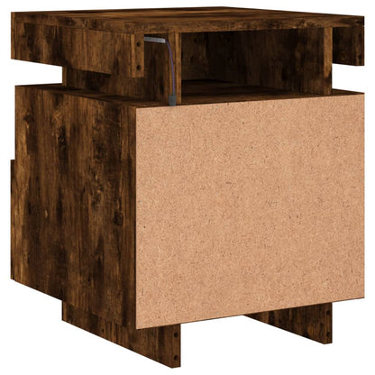 Nachttische mit LED-Leuchten 2 Stk. Räuchereiche 40x39x48,5 cm - Pazzar.ch