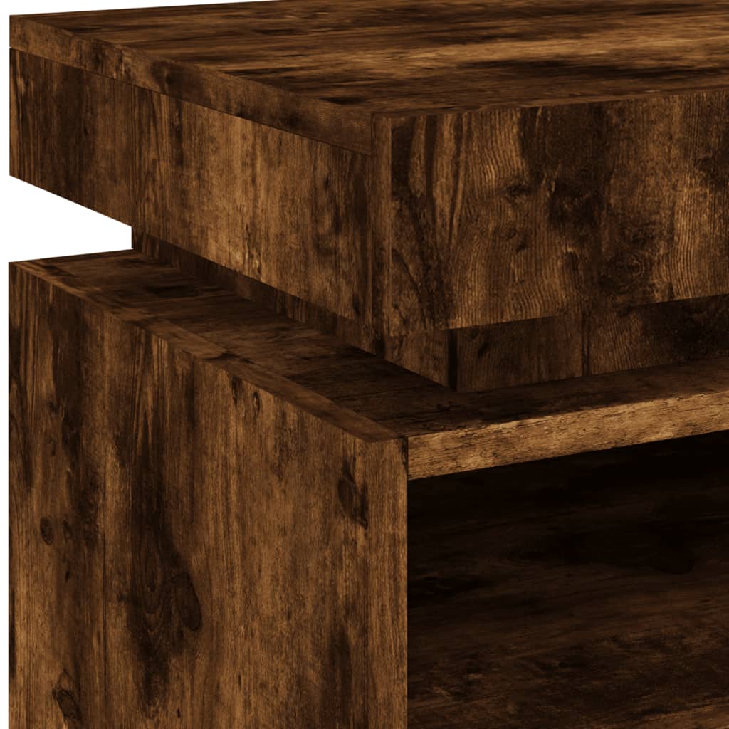 Nachttische mit LED-Leuchten 2 Stk. Räuchereiche 40x39x48,5 cm - Pazzar.ch