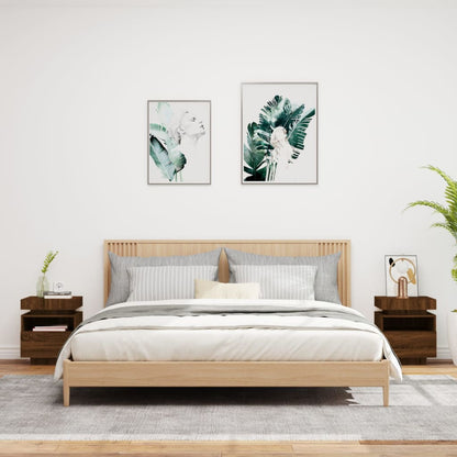 Nachttische mit LED-Leuchten 2 Stk. Braun Eiche 40x39x48,5 cm - Pazzar.ch