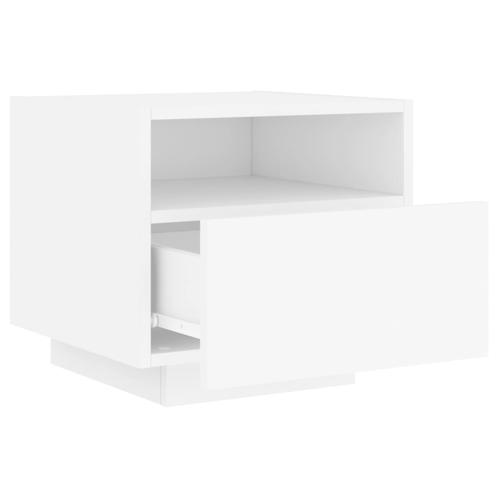Nachttische mit LED-Leuchten 2 Stk. Weiß 40x39x37 cm - Pazzar.ch