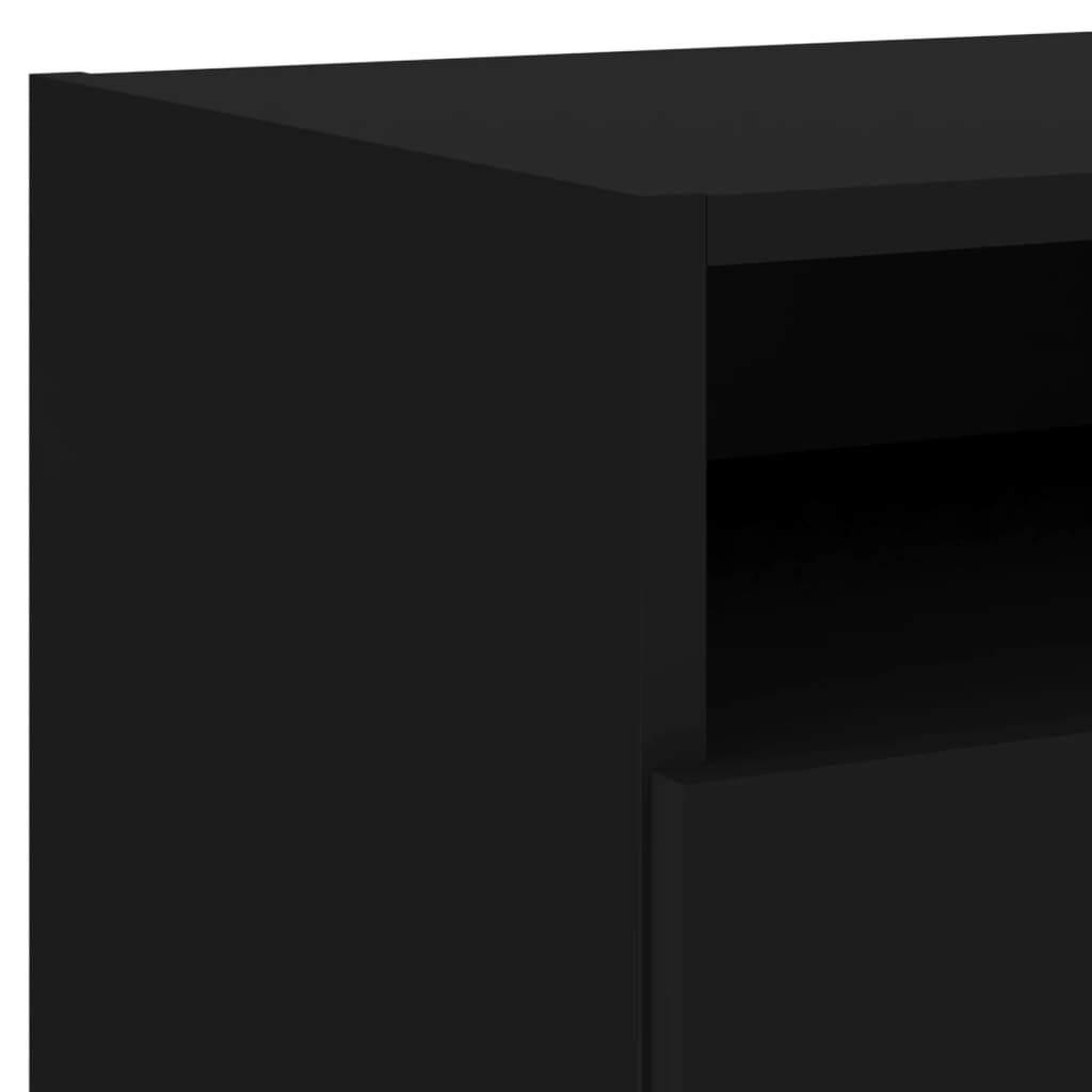 Nachttische mit LED-Leuchten 2 Stk. Schwarz 40x39x37 cm - Pazzar.ch