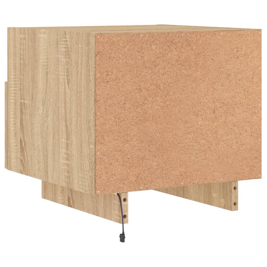 Nachttische mit LED-Leuchten 2 Stk. Sonoma Eiche 40x39x37 cm - Pazzar.ch