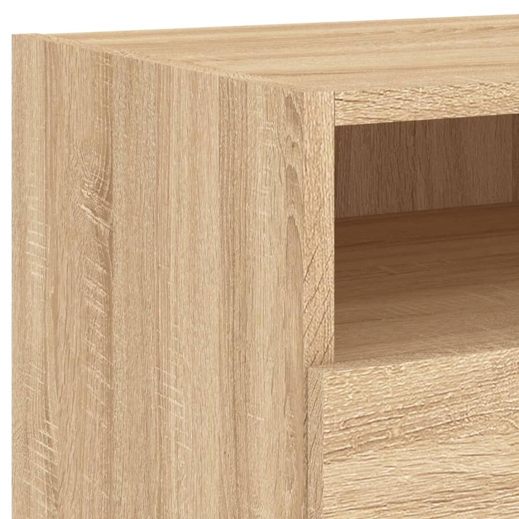 Nachttische mit LED-Leuchten 2 Stk. Sonoma Eiche 40x39x37 cm - Pazzar.ch
