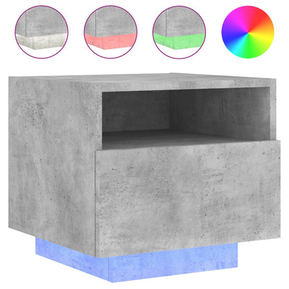 Nachttische mit LED-Leuchten 2 Stk. Betongrau 40x39x37 cm - Pazzar.ch
