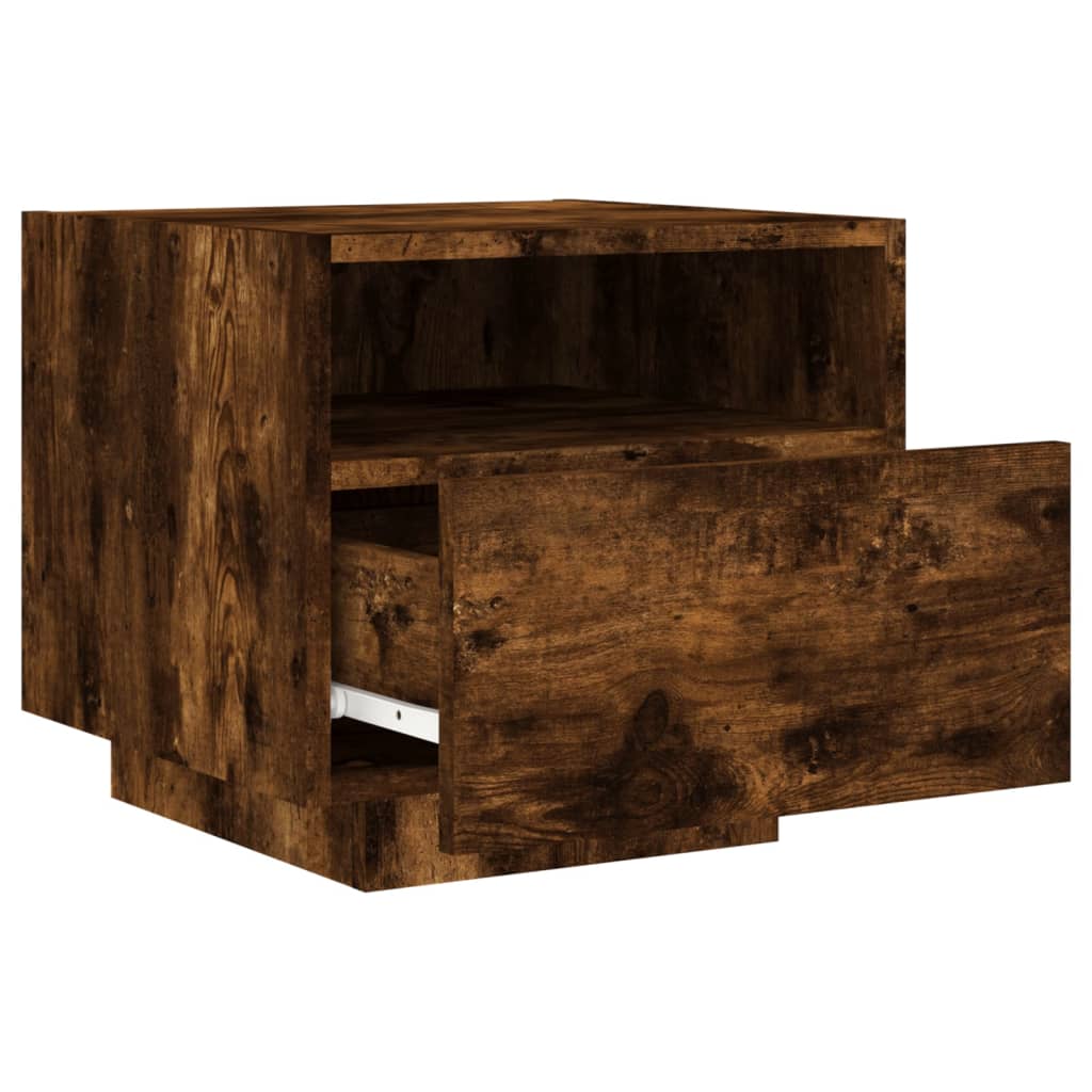 Nachttische mit LED-Leuchten 2 Stk. Räuchereiche 40x39x37 cm - Pazzar.ch