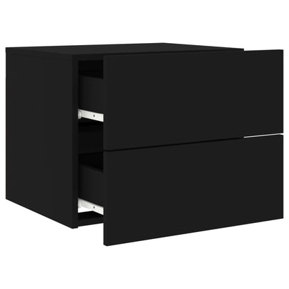 Wand-Nachttische mit LED-Leuchten 2 Stk. Schwarz - Pazzar.ch