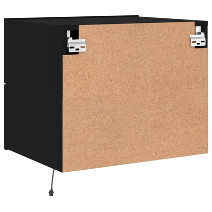 Wand-Nachttische mit LED-Leuchten 2 Stk. Schwarz - Pazzar.ch