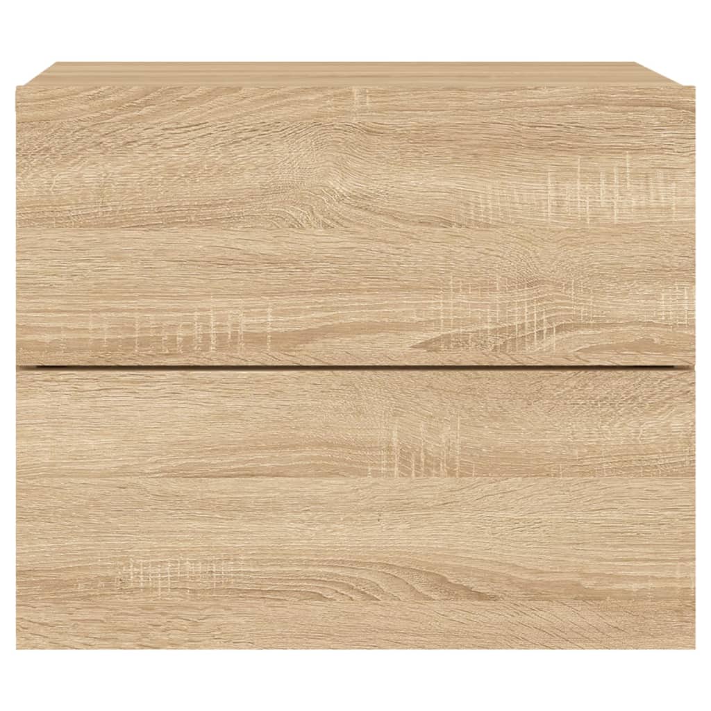 Wand-Nachttische mit LED-Leuchten 2 Stk. Sonoma-Eiche - Pazzar.ch