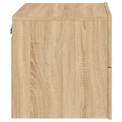 Wand-Nachttische mit LED-Leuchten 2 Stk. Sonoma-Eiche - Pazzar.ch