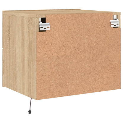 Wand-Nachttische mit LED-Leuchten 2 Stk. Sonoma-Eiche - Pazzar.ch
