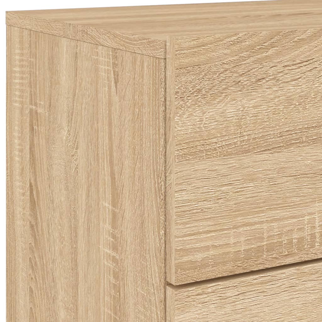 Wand-Nachttische mit LED-Leuchten 2 Stk. Sonoma-Eiche - Pazzar.ch