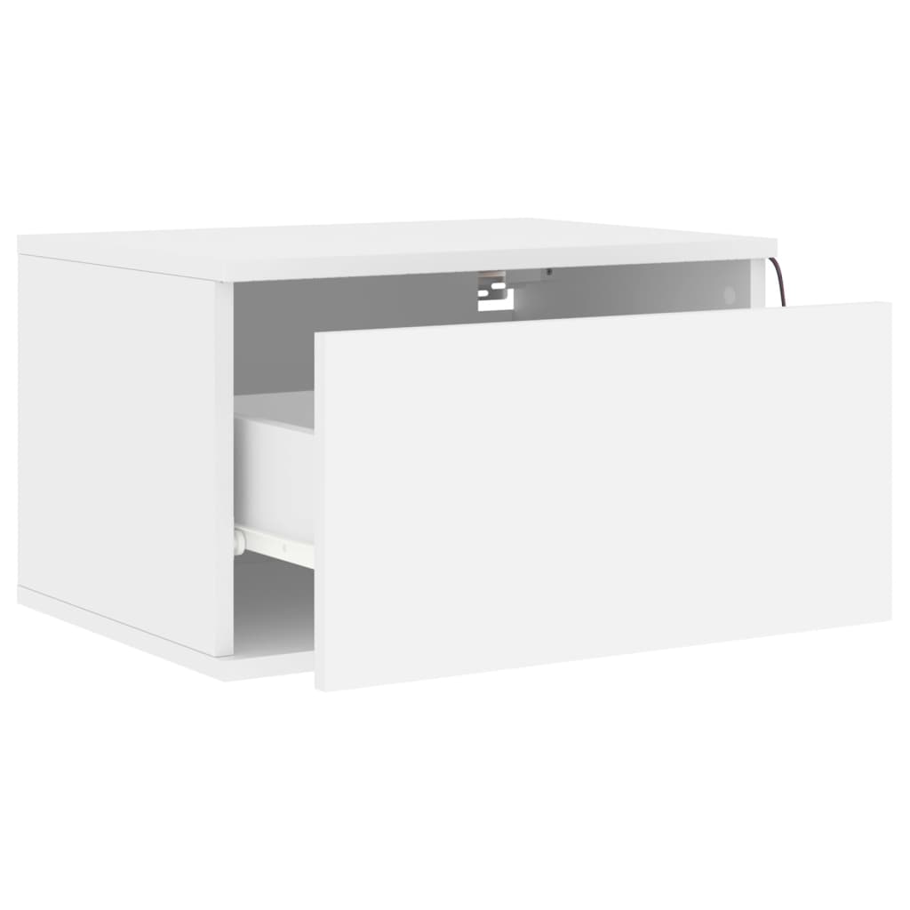 Wand-Nachttische mit LED-Leuchten 2 Stk. Weiß - Pazzar.ch