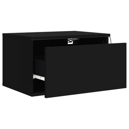 Wand-Nachttische mit LED-Leuchten 2 Stk. Schwarz - Pazzar.ch