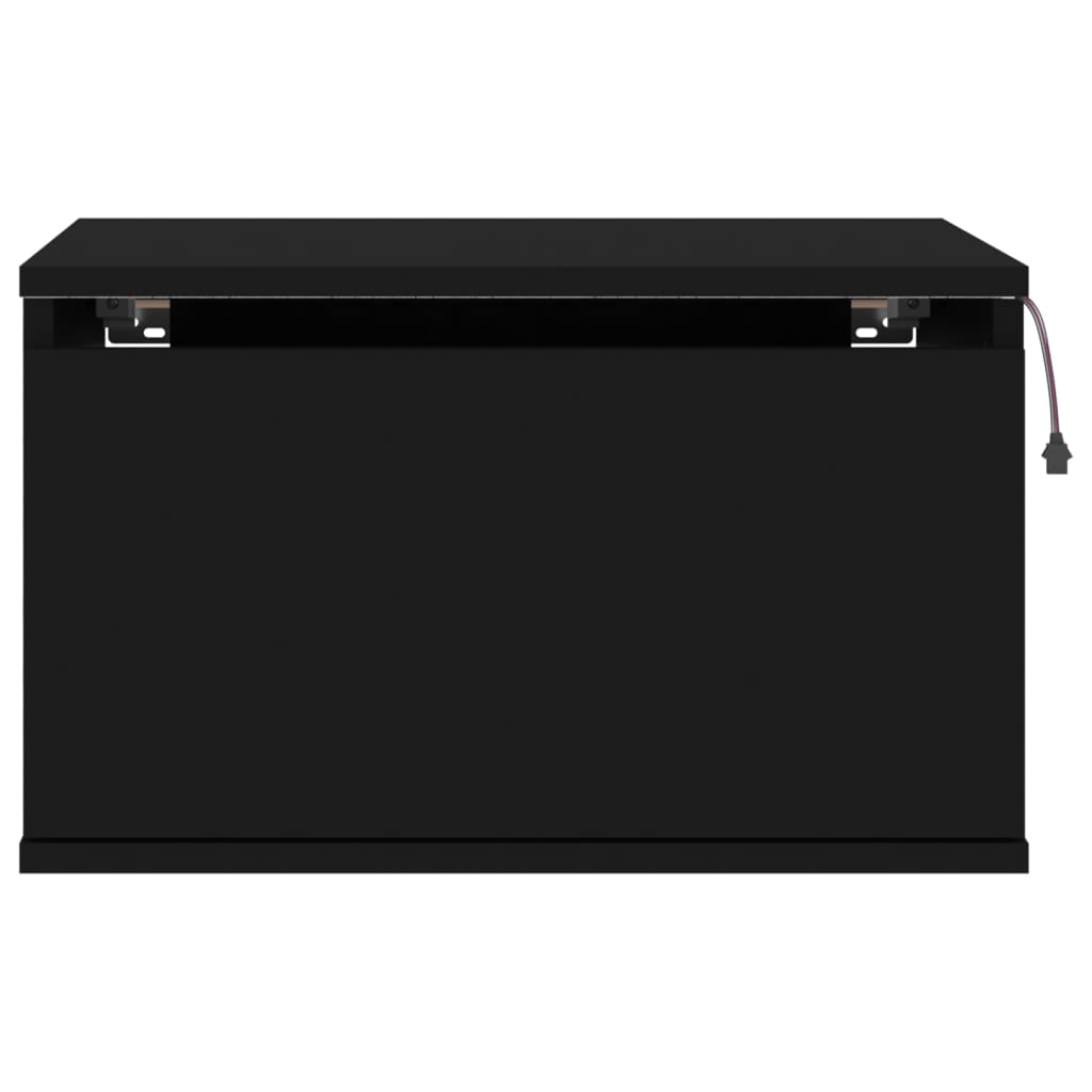 Wand-Nachttische mit LED-Leuchten 2 Stk. Schwarz - Pazzar.ch