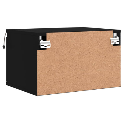 Wand-Nachttische mit LED-Leuchten 2 Stk. Schwarz - Pazzar.ch