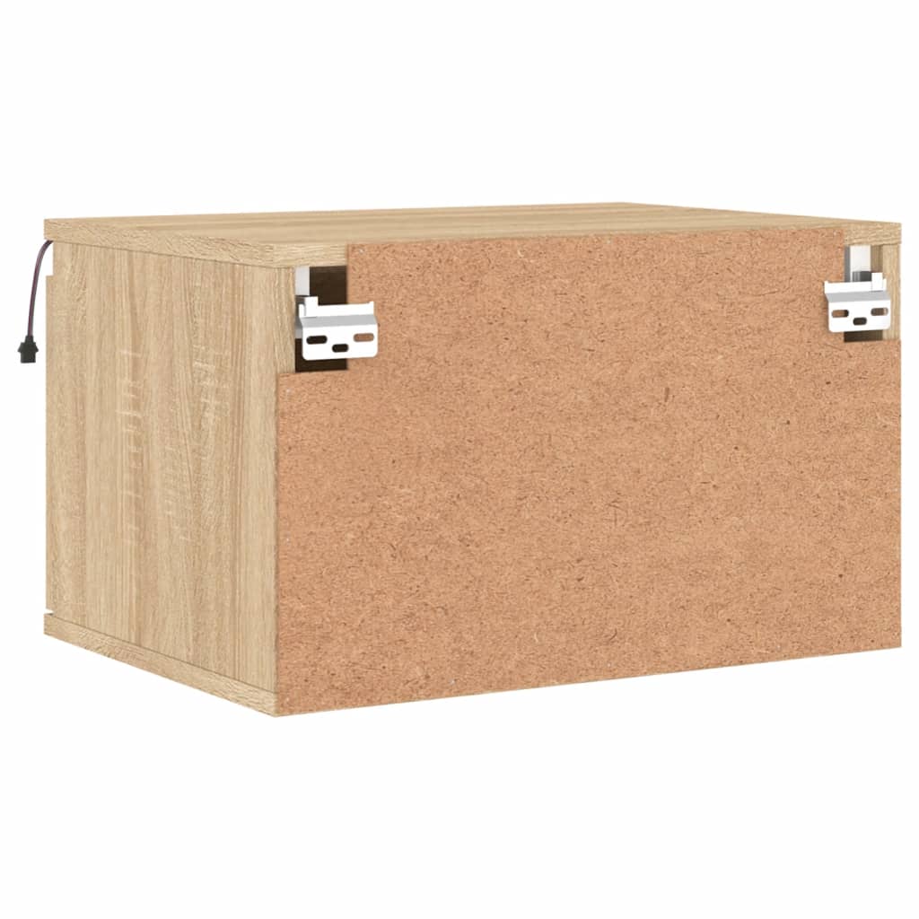 Wand-Nachttisch mit LED-Leuchten Sonoma-Eiche - Pazzar.ch