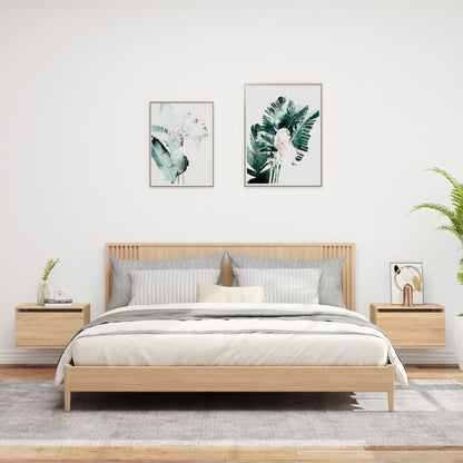 Wand-Nachttische mit LED-Leuchten 2 Stk. Sonoma-Eiche - Pazzar.ch
